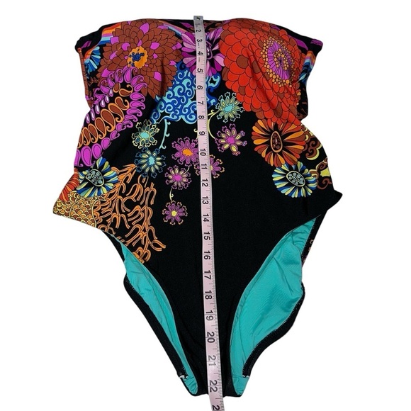 Trina Turk Electric Reef Bandeau One Piece Swimsuit - Picture 9 of 10